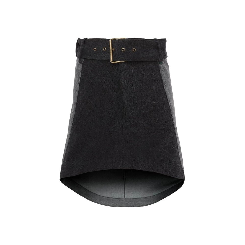 JW Anderson | Panelled High Low Mini Denim Skirt in Dark Grey